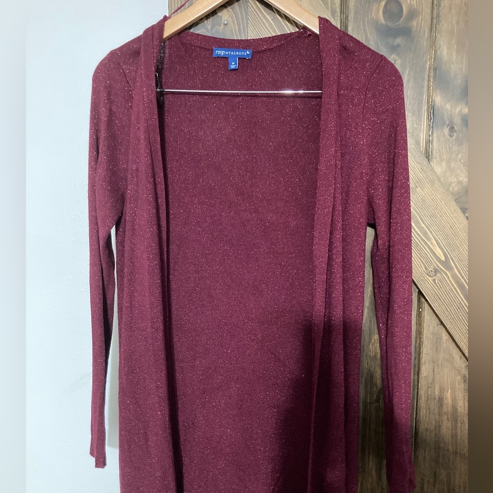 Sparkly red Talbots cardigan, size medium